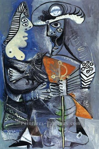 Le matador et Femme E l oiseau 1970 cubisme Pablo Picasso Peintures à l'huile